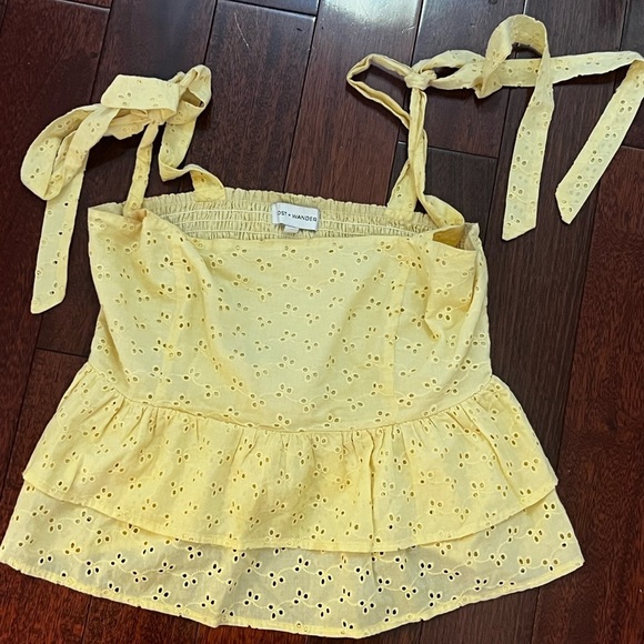 Lost + Wander Lemon Eyelet Camisole - Picture 1 of 6